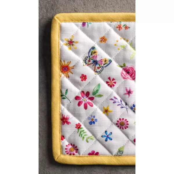 imageMaison d Hermine Hot Pads 100 Cotton Pot Holders Set of 2 with Hanging Loop Potholder Heat Resistant BBQ Baking Grilling ampamp Barbeque Birdies On Wire  SpringSummer 8quotx8quot41  Happy Florals  Sweety