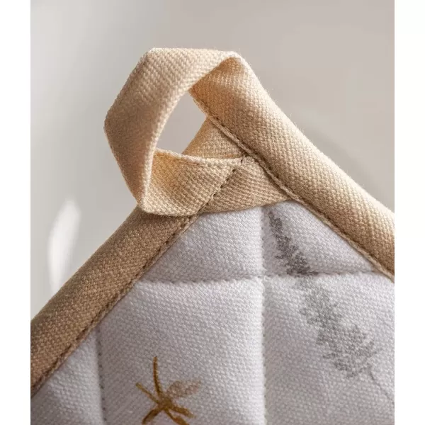 imageMaison d Hermine Hot Pads 100 Cotton Pot Holders Set of 2 with Hanging Loop Potholder Heat Resistant BBQ Baking Grilling ampamp Barbeque Birdies On Wire  SpringSummer 8quotx8quot35  Meadow Florals  Beige