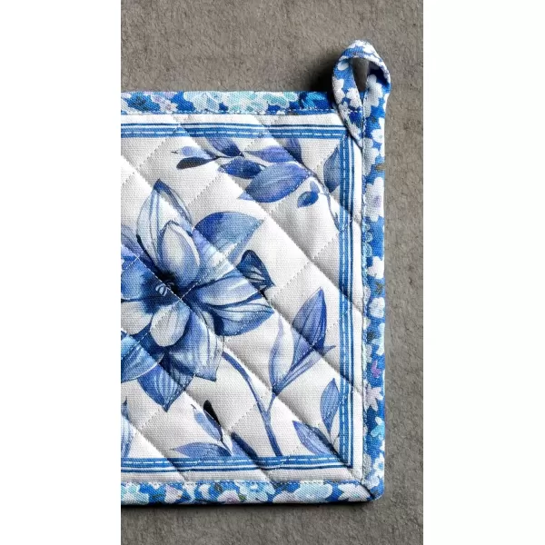 imageMaison d Hermine Hot Pads 100 Cotton Pot Holders Set of 2 with Hanging Loop Potholder Heat Resistant BBQ Baking Grilling ampamp Barbeque Birdies On Wire  SpringSummer 8quotx8quot19  Summer Blues