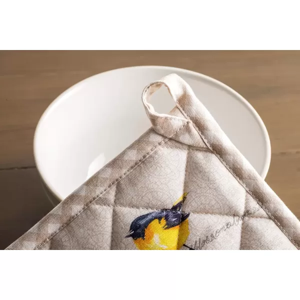 imageMaison d Hermine Hot Pads 100 Cotton Pot Holders Set of 2 with Hanging Loop Potholder Heat Resistant BBQ Baking Grilling ampamp Barbeque Birdies On Wire  SpringSummer 8quotx8quot1  Birdies on Wire