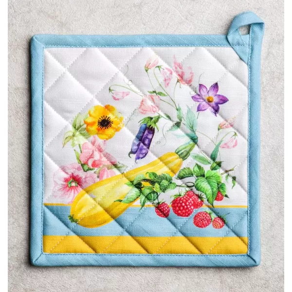 imageMaison d Hermine Hot Pads 100 Cotton Pot Holders Set of 2 with Hanging Loop Potholder Heat Resistant BBQ Baking Grilling ampamp Barbeque Birdies On Wire  SpringSummer 8quotx8quot30  Giverny