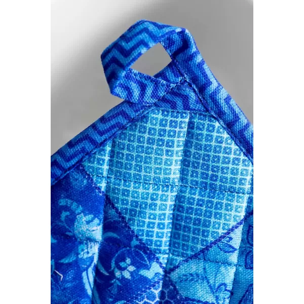 imageMaison d Hermine Hot Pads 100 Cotton Pot Holders Set of 2 with Hanging Loop Potholder Heat Resistant BBQ Baking Grilling ampamp Barbeque Birdies On Wire  SpringSummer 8quotx8quot24  Indigo Love