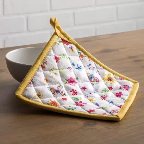 imageMaison d Hermine Hot Pads 100 Cotton Pot Holders Set of 2 with Hanging Loop Potholder Heat Resistant BBQ Baking Grilling ampamp Barbeque Birdies On Wire  SpringSummer 8quotx8quot41  Happy Florals  Sweety