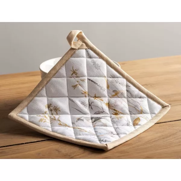 imageMaison d Hermine Hot Pads 100 Cotton Pot Holders Set of 2 with Hanging Loop Potholder Heat Resistant BBQ Baking Grilling ampamp Barbeque Birdies On Wire  SpringSummer 8quotx8quot35  Meadow Florals  Beige