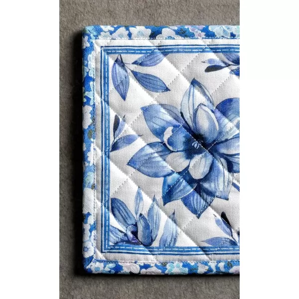 imageMaison d Hermine Hot Pads 100 Cotton Pot Holders Set of 2 with Hanging Loop Potholder Heat Resistant BBQ Baking Grilling ampamp Barbeque Birdies On Wire  SpringSummer 8quotx8quot19  Summer Blues