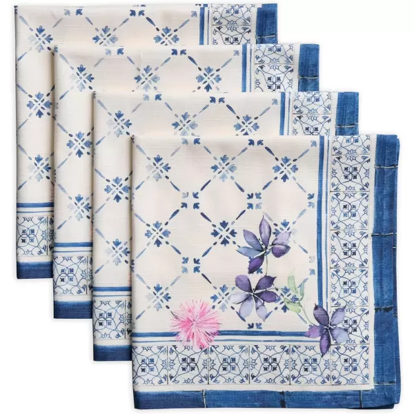 imageMaison d Hermine Napkin 100 Cotton Set of 4 Decorative Washable Table Cloth Napkins Dining Wedding Banquet Buffet Happy Florals  High Summer  SpringSummer 20x2002  Faience