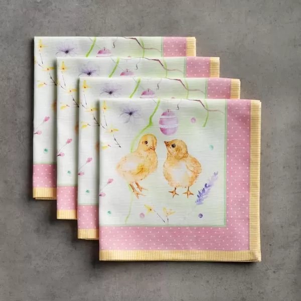 imageMaison d Hermine Napkin 100 Cotton Set of 4 Decorative Washable Table Cloth Napkins Dining Wedding Banquet Buffet Happy Florals  High Summer  SpringSummer 20x2021  Easter Zest