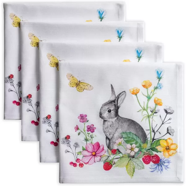 imageMaison d Hermine Napkin 100 Cotton Set of 4 Decorative Washable Table Cloth Napkins Dining Wedding Banquet Buffet Happy Florals  High Summer  SpringSummer 20x2004  Printemps
