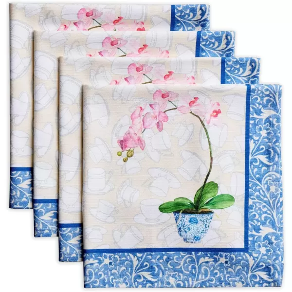 imageMaison d Hermine Napkin 100 Cotton Set of 4 Decorative Washable Table Cloth Napkins Dining Wedding Banquet Buffet Happy Florals  High Summer  SpringSummer 20x2013  Canton