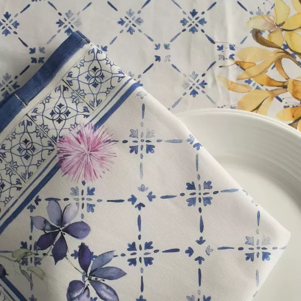 imageMaison d Hermine Napkin 100 Cotton Set of 4 Decorative Washable Table Cloth Napkins Dining Wedding Banquet Buffet Happy Florals  High Summer  SpringSummer 20x2002  Faience