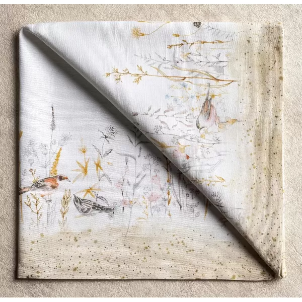 imageMaison d Hermine Napkins 20x20 100 Cotton Decorative Washable Table Cloth Napkin Kitchen Party Wedding Restaurant ampamp Camping Botanical Fresh  SpringSummer Set of 413  Meadow Florals  Beige
