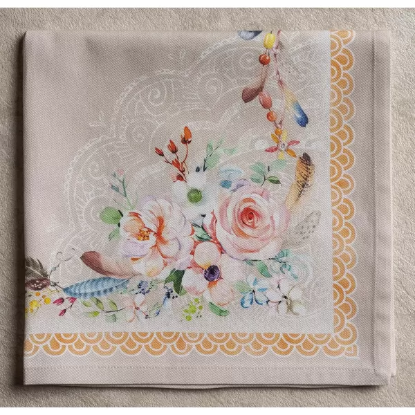imageMaison d Hermine Napkins 20x20 100 Cotton Decorative Washable Table Cloth Napkin Kitchen Party Wedding Restaurant ampamp Camping Botanical Fresh  SpringSummer Set of 418  Ibiza  Beige