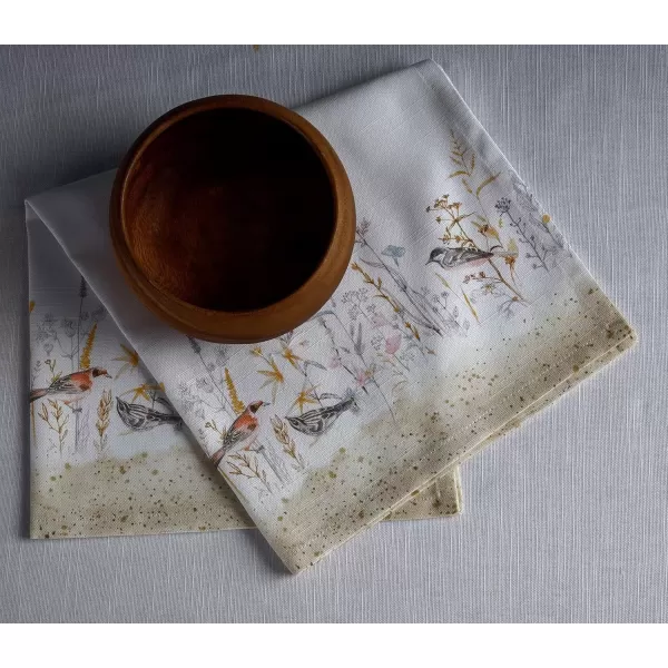 imageMaison d Hermine Napkins 20x20 100 Cotton Decorative Washable Table Cloth Napkin Kitchen Party Wedding Restaurant ampamp Camping Botanical Fresh  SpringSummer Set of 413  Meadow Florals  Beige