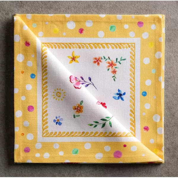 imageMaison d Hermine Napkins 20x20 100 Cotton Decorative Washable Table Cloth Napkin Kitchen Party Wedding Restaurant ampamp Camping Botanical Fresh  SpringSummer Set of 421  Happy Florals  Sweety