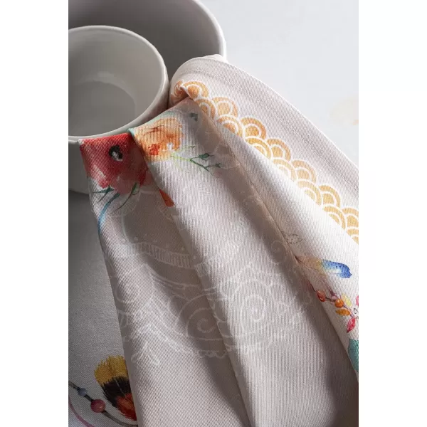 imageMaison d Hermine Napkins 20x20 100 Cotton Decorative Washable Table Cloth Napkin Kitchen Party Wedding Restaurant ampamp Camping Botanical Fresh  SpringSummer Set of 418  Ibiza  Beige