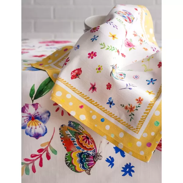 imageMaison d Hermine Napkins 20x20 100 Cotton Decorative Washable Table Cloth Napkin Kitchen Party Wedding Restaurant ampamp Camping Botanical Fresh  SpringSummer Set of 421  Happy Florals  Sweety