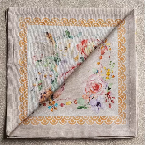 imageMaison d Hermine Napkins 20x20 100 Cotton Decorative Washable Table Cloth Napkin Kitchen Party Wedding Restaurant ampamp Camping Botanical Fresh  SpringSummer Set of 418  Ibiza  Beige