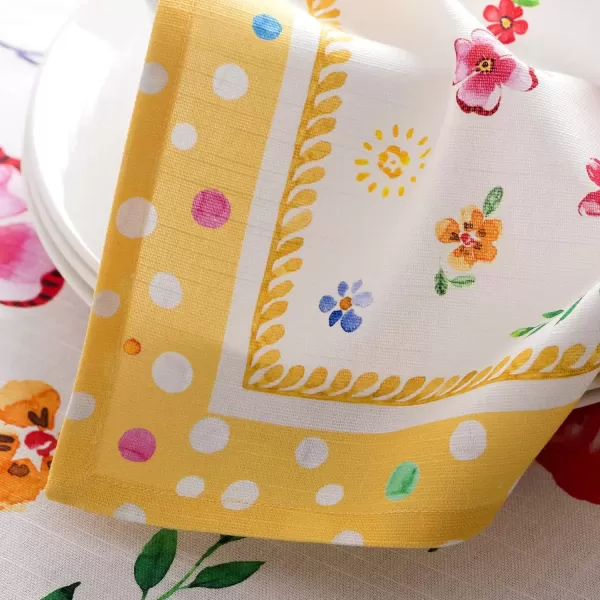 imageMaison d Hermine Napkins 20x20 100 Cotton Decorative Washable Table Cloth Napkin Kitchen Party Wedding Restaurant ampamp Camping Botanical Fresh  SpringSummer Set of 421  Happy Florals  Sweety