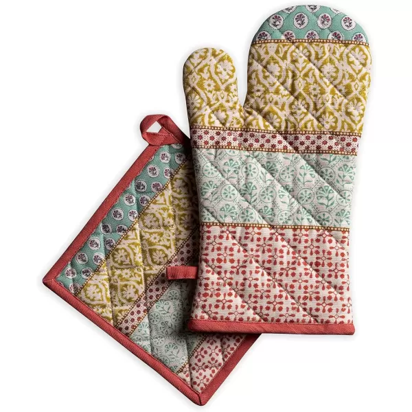 imageMaison d Hermine Oven Mitt  Pot Holder 100 Cotton Heat Resistant Kitchen Oven Gloves 75quotx13quot ampamp Hot Pads 8quotx8quot Chef Women ampamp Men Parties Birdies On Wire  SpringSummer13  Provence