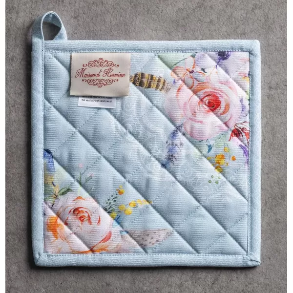 imageMaison d Hermine Oven Mitt  Pot Holder 100 Cotton Heat Resistant Kitchen Oven Gloves 75quotx13quot ampamp Hot Pads 8quotx8quot Chef Women ampamp Men Parties Birdies On Wire  SpringSummer47  Ibiza