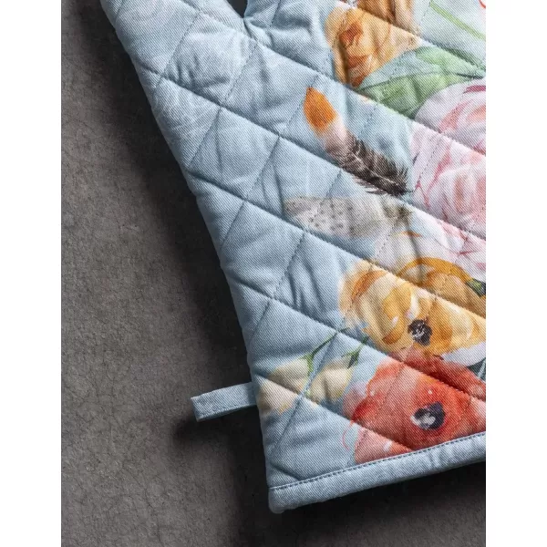 imageMaison d Hermine Oven Mitt  Pot Holder 100 Cotton Heat Resistant Kitchen Oven Gloves 75quotx13quot ampamp Hot Pads 8quotx8quot Chef Women ampamp Men Parties Birdies On Wire  SpringSummer47  Ibiza
