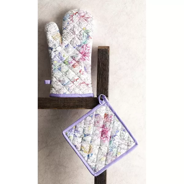 imageMaison d Hermine Oven Mitt  Pot Holder 100 Cotton Heat Resistant Kitchen Oven Gloves 75quotx13quot ampamp Hot Pads 8quotx8quot Chef Women ampamp Men Parties Birdies On Wire  SpringSummer36  Floral Love