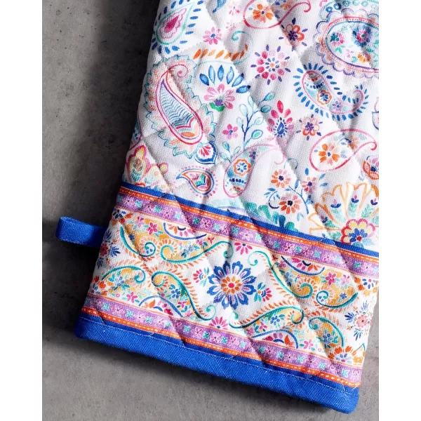 imageMaison d Hermine Oven Mitt  Pot Holder 100 Cotton Heat Resistant Kitchen Oven Gloves 75quotx13quot ampamp Hot Pads 8quotx8quot Chef Women ampamp Men Parties Birdies On Wire  SpringSummer48  Indian Floral