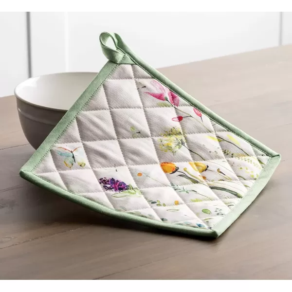 imageMaison d Hermine Oven Mitt  Pot Holder 100 Cotton Heat Resistant Kitchen Oven Gloves 75quotx13quot ampamp Hot Pads 8quotx8quot Chef Women ampamp Men Parties Birdies On Wire  SpringSummer7  Botanical Fresh