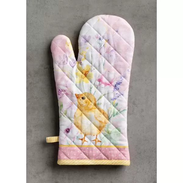 imageMaison d Hermine Oven Mitt  Pot Holder 100 Cotton Heat Resistant Kitchen Oven Gloves 75quotx13quot ampamp Hot Pads 8quotx8quot Chef Women ampamp Men Parties Birdies On Wire  SpringSummerEaster Zest