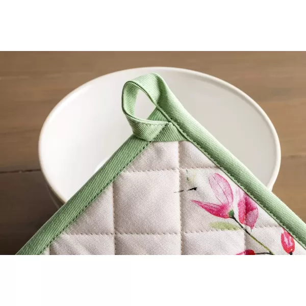 imageMaison d Hermine Oven Mitt  Pot Holder 100 Cotton Heat Resistant Kitchen Oven Gloves 75quotx13quot ampamp Hot Pads 8quotx8quot Chef Women ampamp Men Parties Birdies On Wire  SpringSummer7  Botanical Fresh