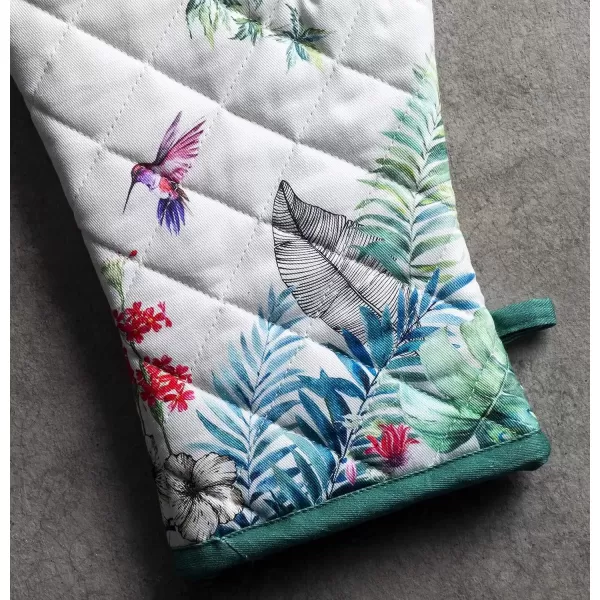 imageMaison d Hermine Oven Mitt  Pot Holder 100 Cotton Heat Resistant Kitchen Oven Gloves 75quotx13quot ampamp Hot Pads 8quotx8quot Chef Women ampamp Men Parties Birdies On Wire  SpringSummer11  Tropiques