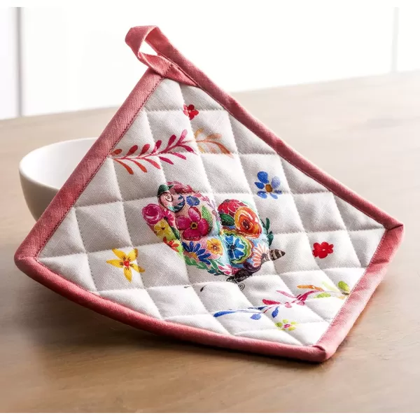 imageMaison d Hermine Oven Mitt  Pot Holder 100 Cotton Heat Resistant Kitchen Oven Gloves 75quotx13quot ampamp Hot Pads 8quotx8quot Chef Women ampamp Men Parties Birdies On Wire  SpringSummer29  Happy Florals  High Summer
