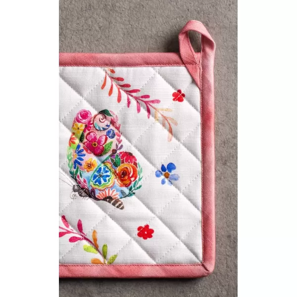 imageMaison d Hermine Oven Mitt  Pot Holder 100 Cotton Heat Resistant Kitchen Oven Gloves 75quotx13quot ampamp Hot Pads 8quotx8quot Chef Women ampamp Men Parties Birdies On Wire  SpringSummer29  Happy Florals  High Summer