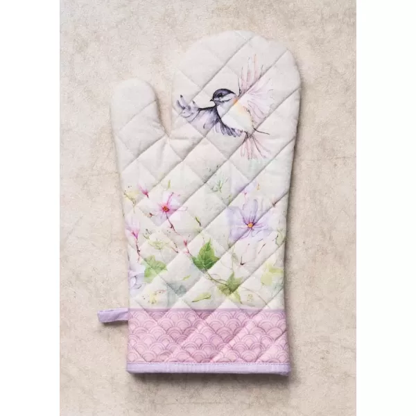 imageMaison d Hermine Oven Mitt  Pot Holder 100 Cotton Heat Resistant Kitchen Oven Gloves 75quotx13quot ampamp Hot Pads 8quotx8quot Chef Women ampamp Men Parties Birdies On Wire  SpringSummerMagnolia Mornings