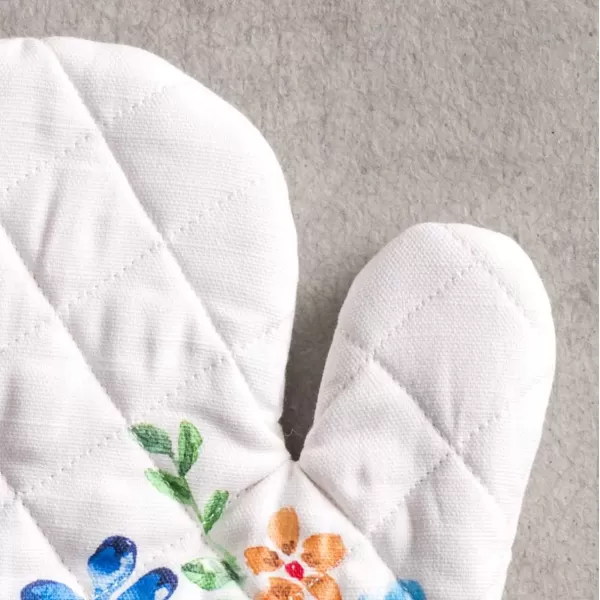 imageMaison d Hermine Oven Mitt  Pot Holder 100 Cotton Heat Resistant Kitchen Oven Gloves 75quotx13quot ampamp Hot Pads 8quotx8quot Chef Women ampamp Men Parties Birdies On Wire  SpringSummer29  Happy Florals  High Summer