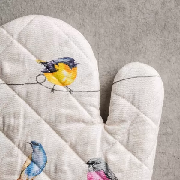 imageMaison d Hermine Oven Mitt  Pot Holder 100 Cotton Heat Resistant Kitchen Oven Gloves 75quotx13quot ampamp Hot Pads 8quotx8quot Chef Women ampamp Men Parties Birdies On Wire  SpringSummer1  Birdies on Wire
