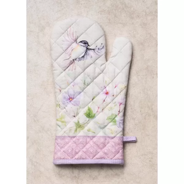 imageMaison d Hermine Oven Mitt  Pot Holder 100 Cotton Heat Resistant Kitchen Oven Gloves 75quotx13quot ampamp Hot Pads 8quotx8quot Chef Women ampamp Men Parties Birdies On Wire  SpringSummerMagnolia Mornings