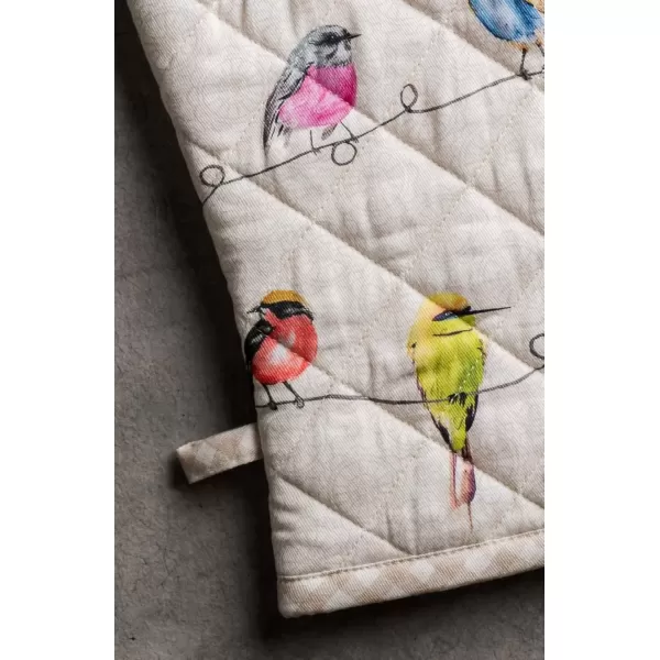 imageMaison d Hermine Oven Mitt  Pot Holder 100 Cotton Heat Resistant Kitchen Oven Gloves 75quotx13quot ampamp Hot Pads 8quotx8quot Chef Women ampamp Men Parties Birdies On Wire  SpringSummer1  Birdies on Wire
