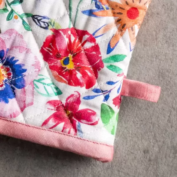 imageMaison d Hermine Oven Mitt  Pot Holder 100 Cotton Heat Resistant Kitchen Oven Gloves 75quotx13quot ampamp Hot Pads 8quotx8quot Chef Women ampamp Men Parties Birdies On Wire  SpringSummer29  Happy Florals  High Summer
