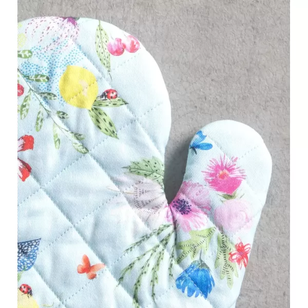 imageMaison d Hermine Oven Mitt  Pot Holder 100 Cotton Heat Resistant Kitchen Oven Gloves 75quotx13quot ampamp Hot Pads 8quotx8quot Chef Women ampamp Men Parties Birdies On Wire  SpringSummer32  Jardin Dete  Mint