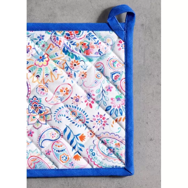 imageMaison d Hermine Oven Mitt  Pot Holder 100 Cotton Heat Resistant Kitchen Oven Gloves 75quotx13quot ampamp Hot Pads 8quotx8quot Chef Women ampamp Men Parties Birdies On Wire  SpringSummer48  Indian Floral