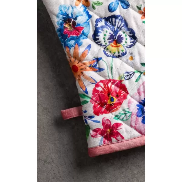 imageMaison d Hermine Oven Mitt  Pot Holder 100 Cotton Heat Resistant Kitchen Oven Gloves 75quotx13quot ampamp Hot Pads 8quotx8quot Chef Women ampamp Men Parties Birdies On Wire  SpringSummer29  Happy Florals  High Summer