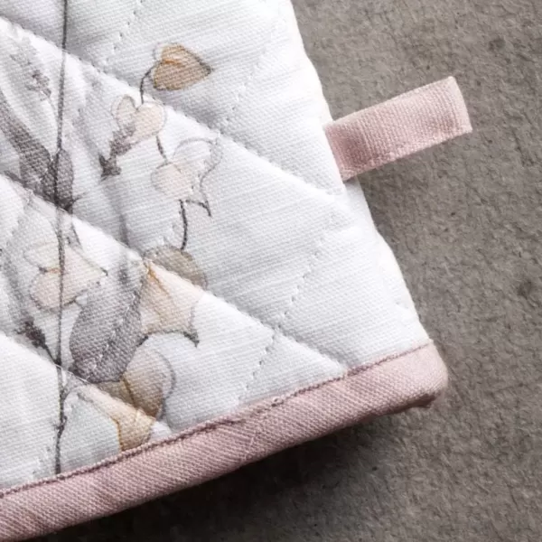 imageMaison d Hermine Oven Mitt  Pot Holder 100 Cotton Heat Resistant Kitchen Oven Gloves 75quotx13quot ampamp Hot Pads 8quotx8quot Chef Women ampamp Men Parties Birdies On Wire  SpringSummer31  Meadow Florals  Brown