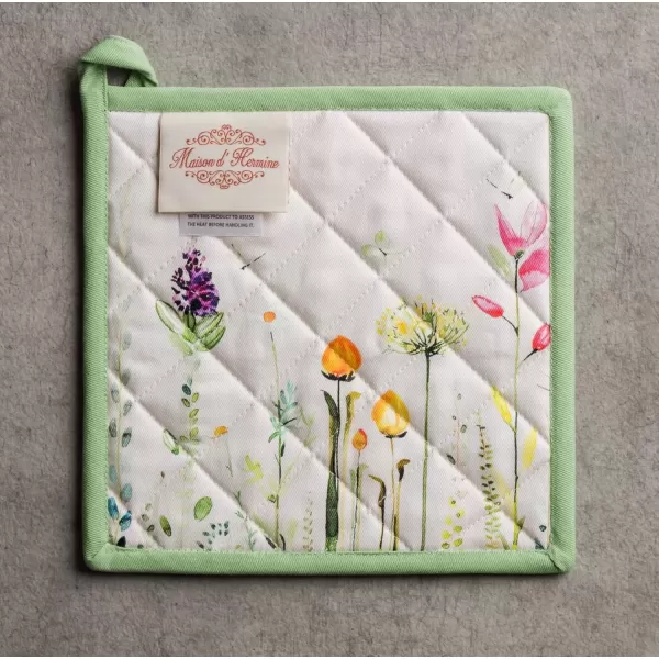imageMaison d Hermine Oven Mitt  Pot Holder 100 Cotton Heat Resistant Kitchen Oven Gloves 75quotx13quot ampamp Hot Pads 8quotx8quot Chef Women ampamp Men Parties Birdies On Wire  SpringSummer7  Botanical Fresh