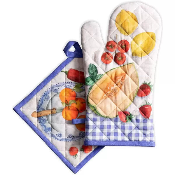 imageMaison d Hermine Oven Mitt  Pot Holder 100 Cotton Heat Resistant Kitchen Oven Gloves 75quotx13quot ampamp Hot Pads 8quotx8quot Chef Women ampamp Men Parties Birdies On Wire  SpringSummer43  Gourmand