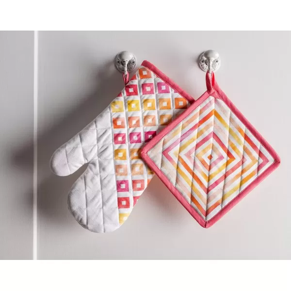 imageMaison d Hermine Oven Mitt  Pot Holder 100 Cotton Heat Resistant Kitchen Oven Gloves 75quotx13quot ampamp Hot Pads 8quotx8quot Chef Women ampamp Men Parties Birdies On Wire  SpringSummer42  Summer Maze