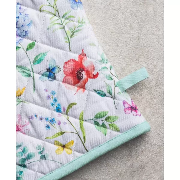 imageMaison d Hermine Oven Mitt  Pot Holder 100 Cotton Heat Resistant Kitchen Oven Gloves 75quotx13quot ampamp Hot Pads 8quotx8quot Chef Women ampamp Men Parties Birdies On Wire  SpringSummer14  Just Floral