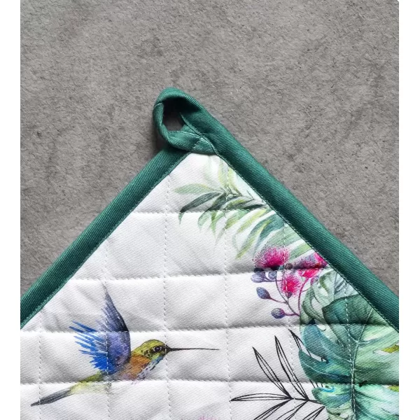 imageMaison d Hermine Oven Mitt  Pot Holder 100 Cotton Heat Resistant Kitchen Oven Gloves 75quotx13quot ampamp Hot Pads 8quotx8quot Chef Women ampamp Men Parties Birdies On Wire  SpringSummer11  Tropiques