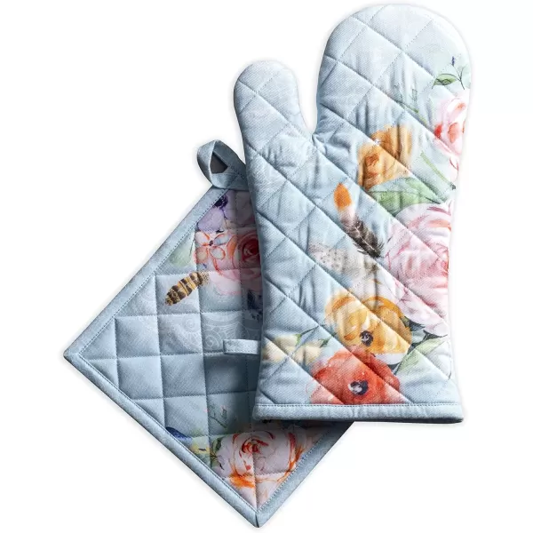 imageMaison d Hermine Oven Mitt  Pot Holder 100 Cotton Heat Resistant Kitchen Oven Gloves 75quotx13quot ampamp Hot Pads 8quotx8quot Chef Women ampamp Men Parties Birdies On Wire  SpringSummer47  Ibiza