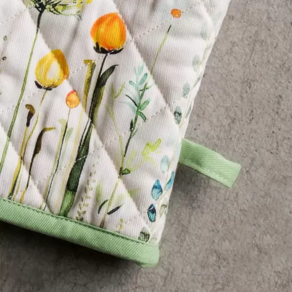 imageMaison d Hermine Oven Mitt  Pot Holder 100 Cotton Heat Resistant Kitchen Oven Gloves 75quotx13quot ampamp Hot Pads 8quotx8quot Chef Women ampamp Men Parties Birdies On Wire  SpringSummer7  Botanical Fresh